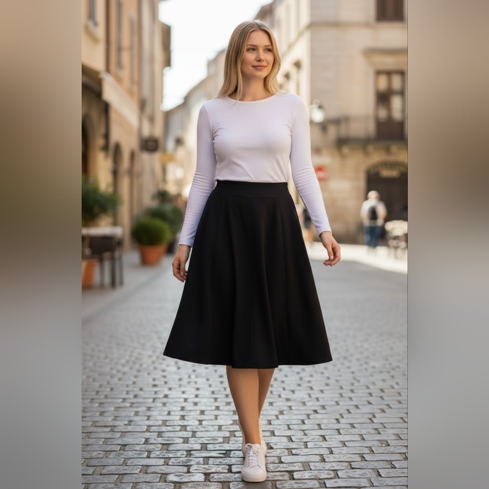 Coldwater Creek Black Women's Flare Skirt